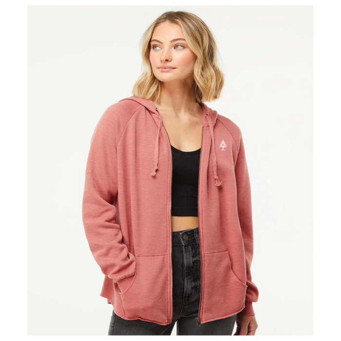 Ladies Full Zip Hoodie Dusty Rose