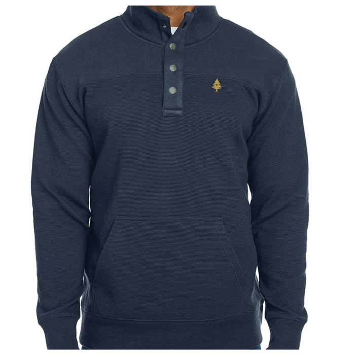 Mens Snap Pullover-Navy