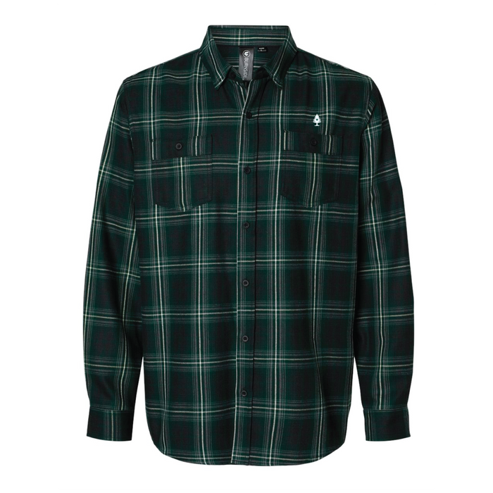 Mens Plaid Flannel Shirt Black Green