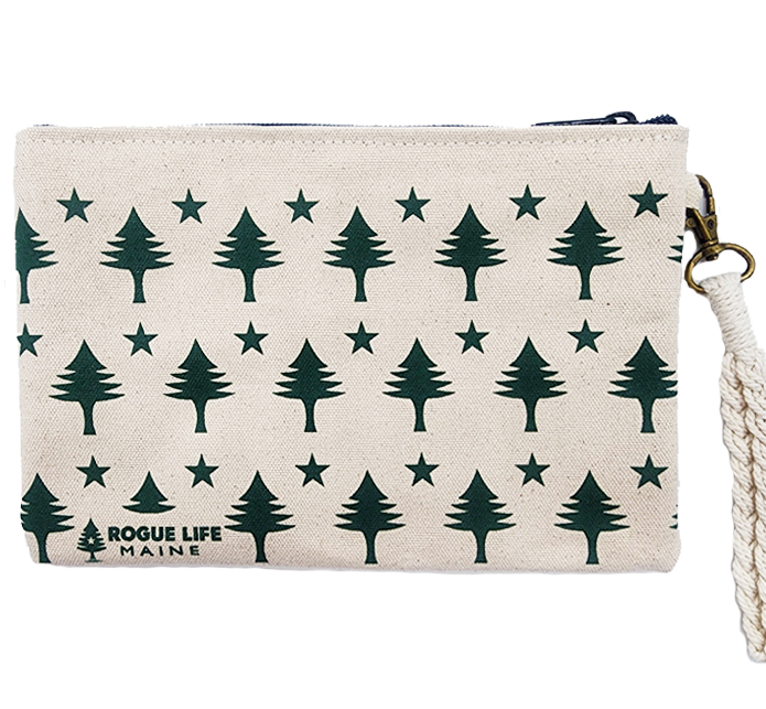 All Over Trees Zipper Pouch Wristlet