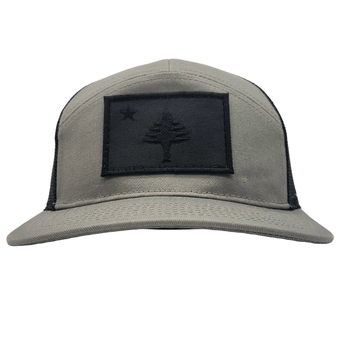 MAINE Flag Black Patch Camper Hat