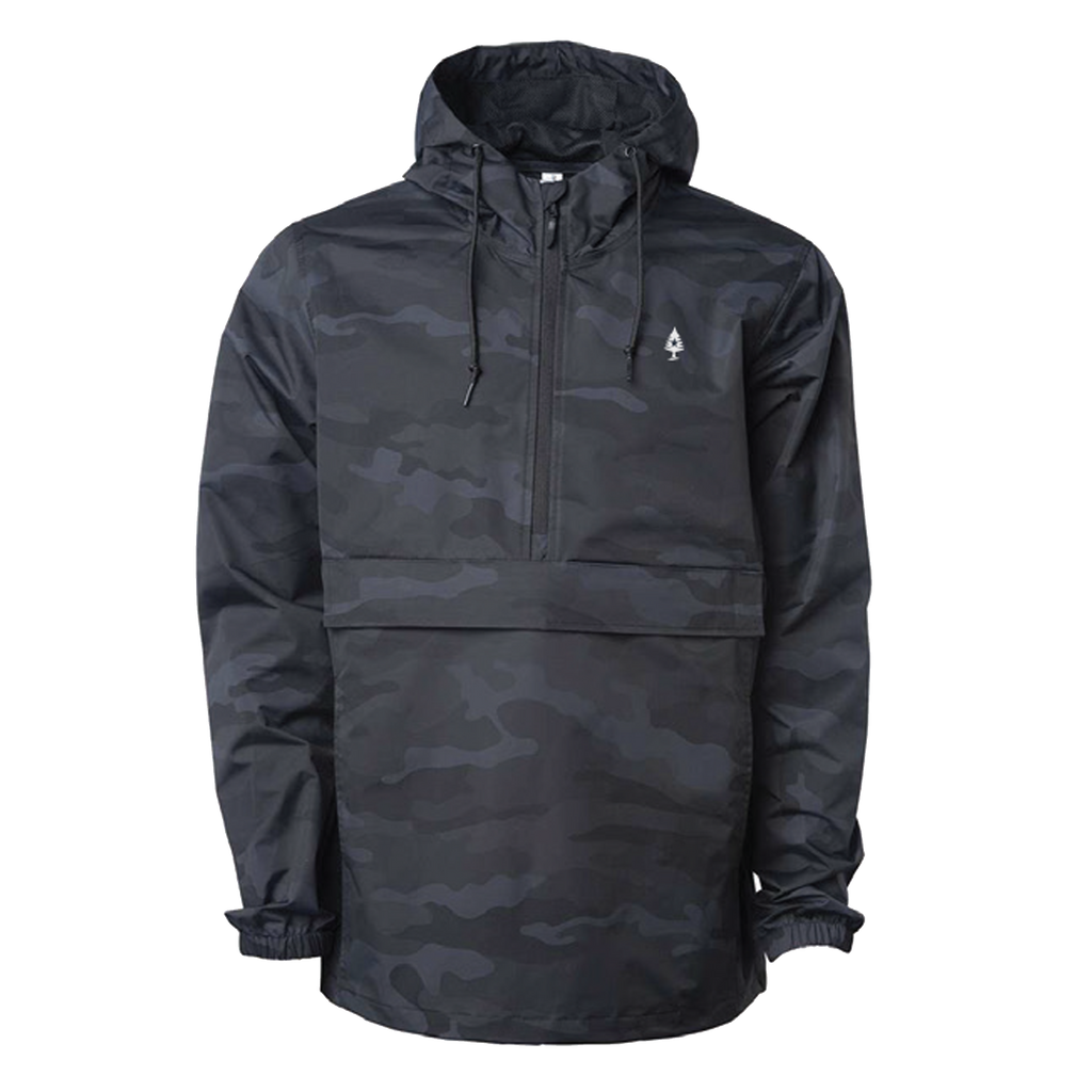 Camo and black windbreaker discount
