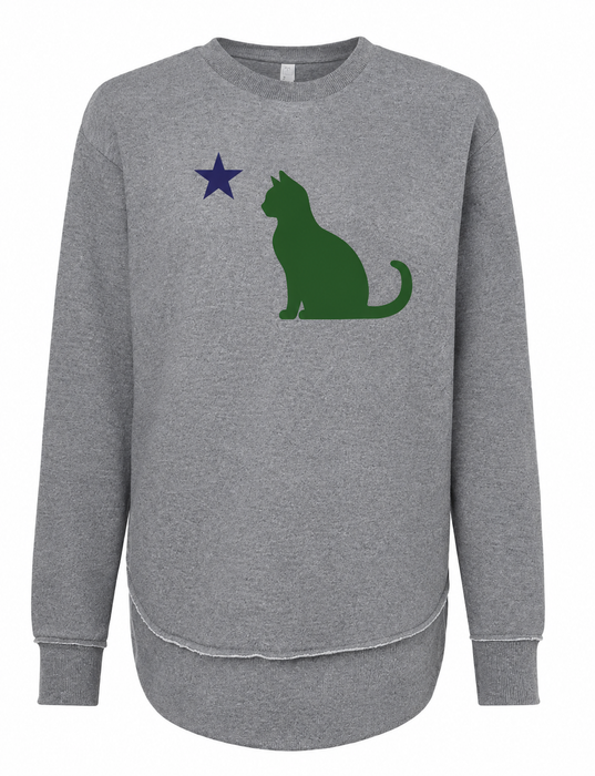 Women's Cat Flag Fleece Crewneck ROGUE LIFE Co. Sweatshirt