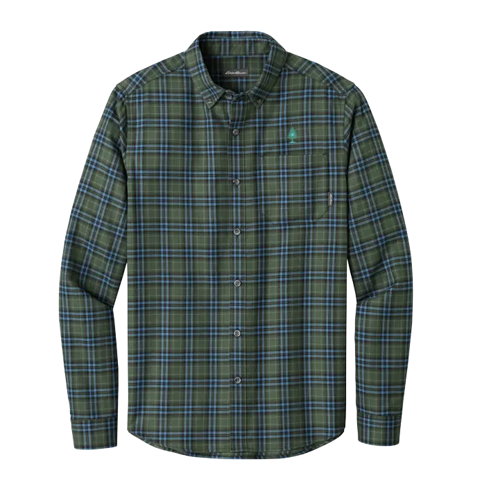 Men's Eddie Bauer Soft Olive Flannel Shirt - Main Image