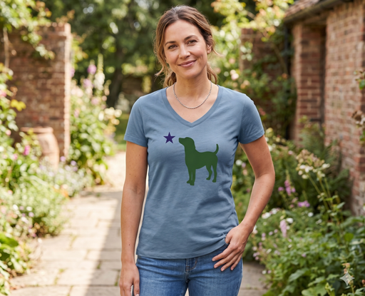 Dog Flag Womens V-Neck Tee ROGUE LIFE Co. T-Shirt