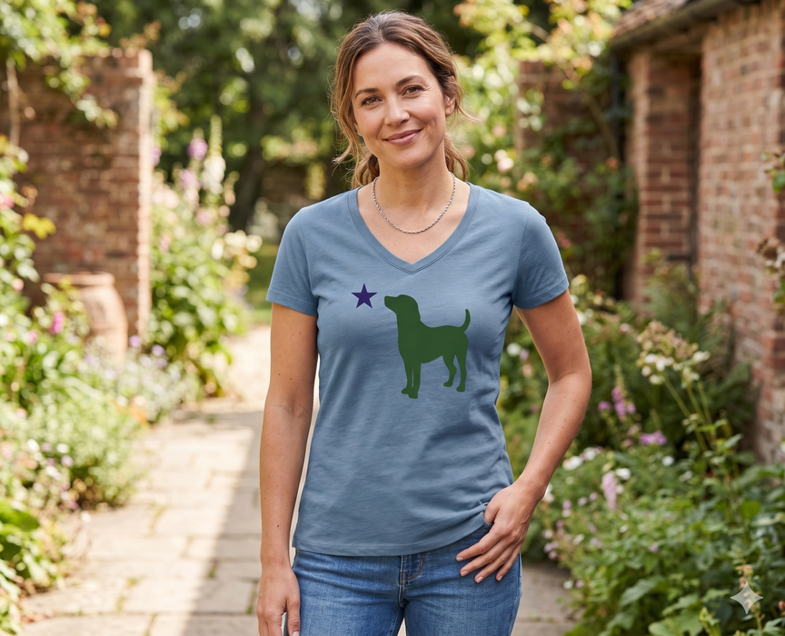 Dog Flag Womens V-Neck Tee ROGUE LIFE Co. T-Shirt