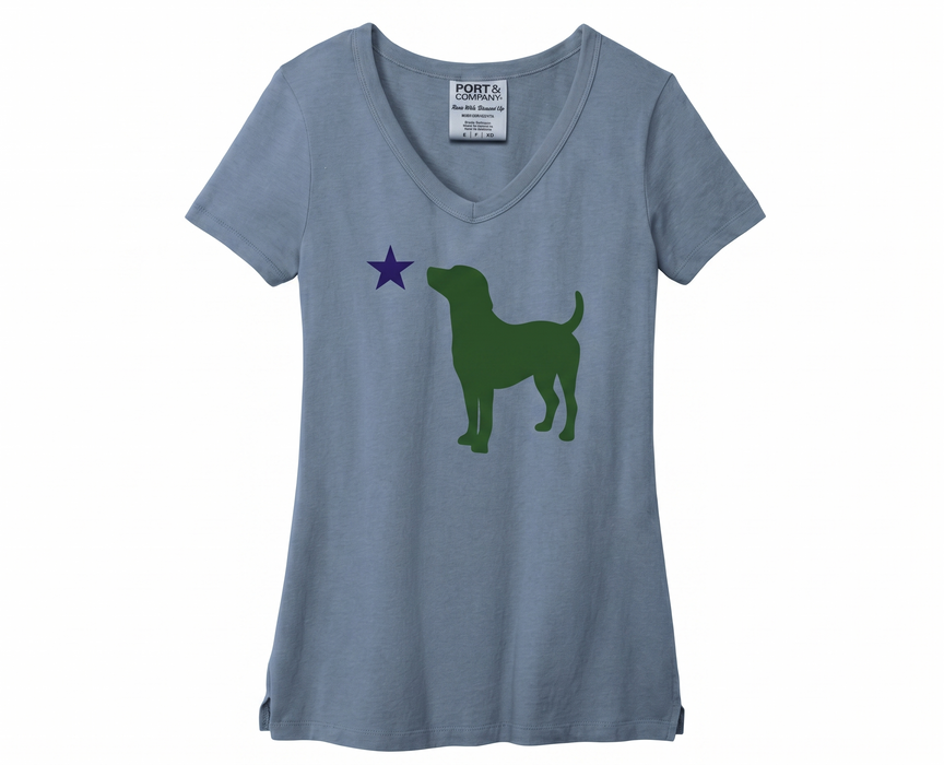 Dog Flag Womens V-Neck Tee