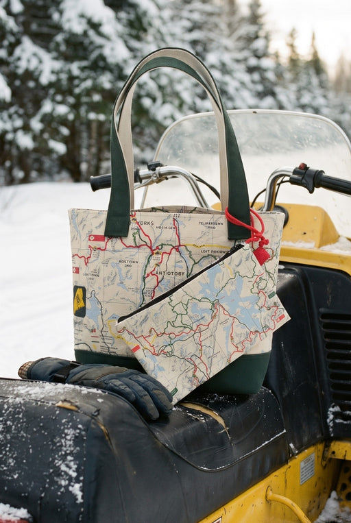 Maine Snowmobile Trail Medium Tote Bag ROGUE LIFE Co. Bags