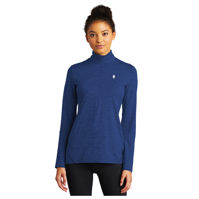 Ladies Royal Heather Blue 1/2 Zip w/ Thumb Holes