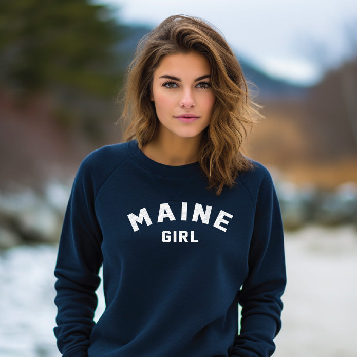 Maine Girl (Adult Size) Crew Sweatshirt