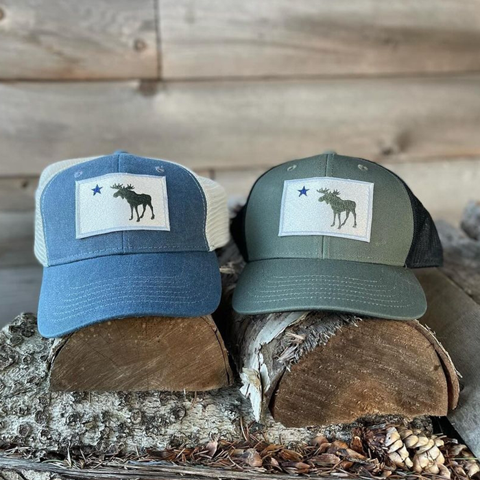 MAINE Moose Flag Patch Trucker Hat