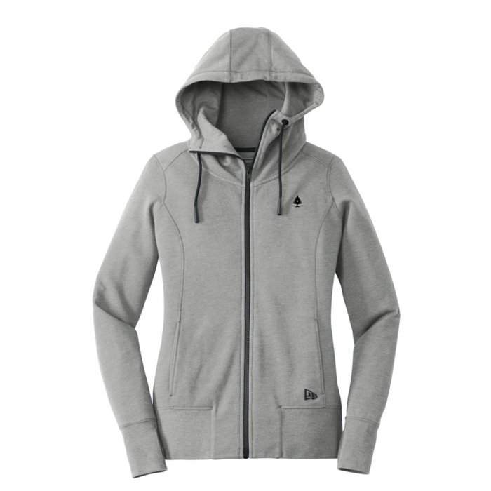 Womens Tri Blend Fleece Full Zip Hoodie Grey ROGUE LIFE MAINE