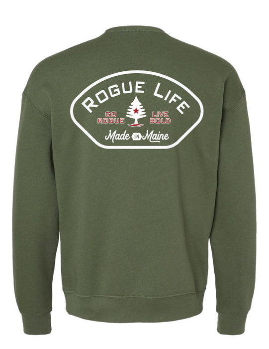 Rogue Live Bold Military Green Crew