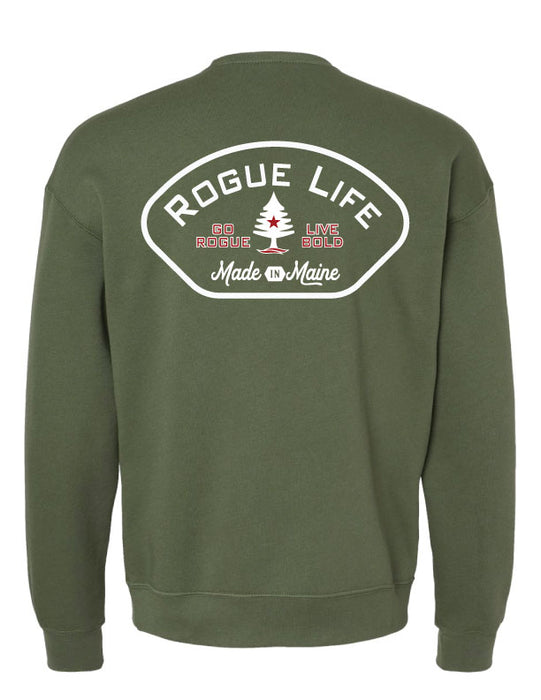 Rogue Live Bold Military Green Crew