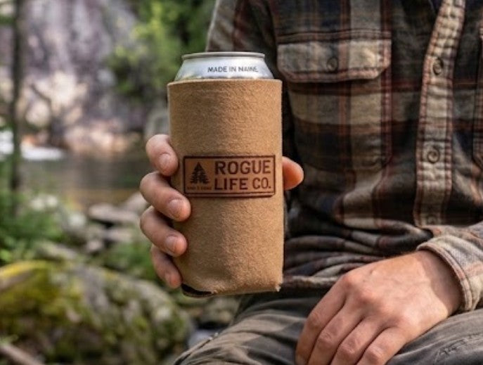 Handmade Waxed Cotton Can Koozie ROGUE LIFE Co. Koozie