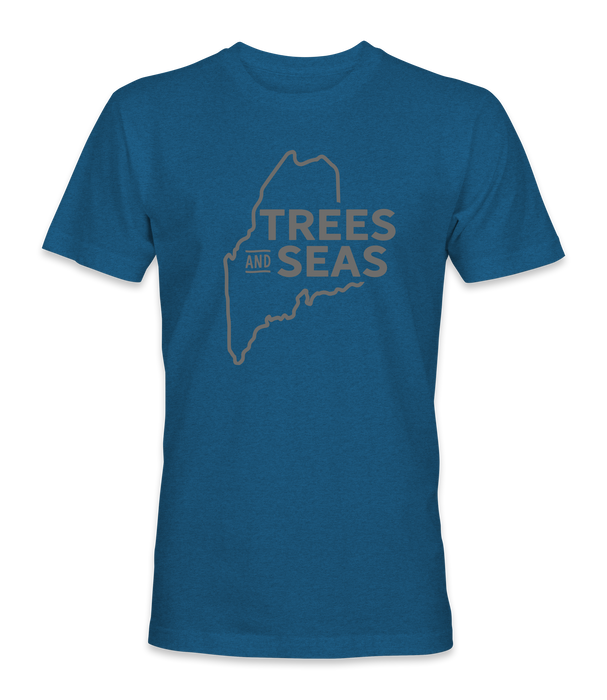 Trees & Seas Maine Outline Short Sleeve Tee