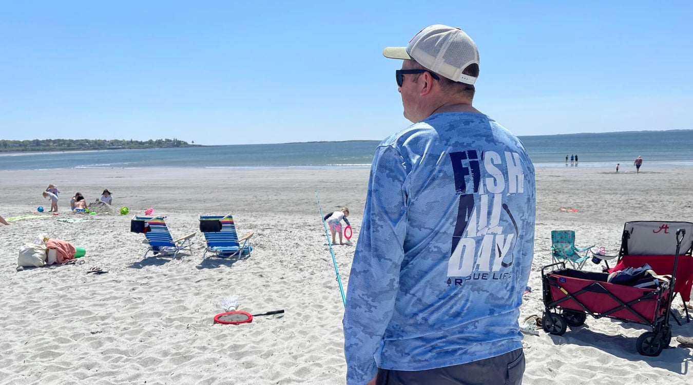 Men's blue 'Fish All Day'longsleeve - beach life collection