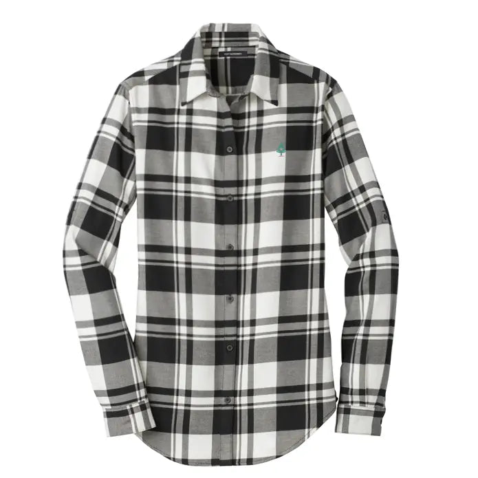 black and white dress shirt womens Charella Cotton Ladies Button Up Shirts Classic Striped Dress Shirt Long Sleeve Collared Office Work Blouses Tops (Large, Black)