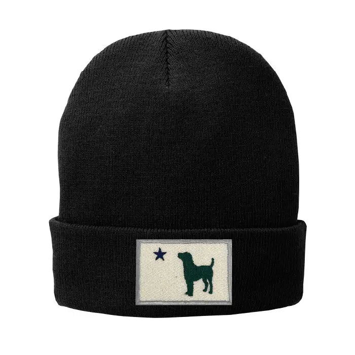 Maine Flag Dog Patch Fleece-Lined Knit Beanie