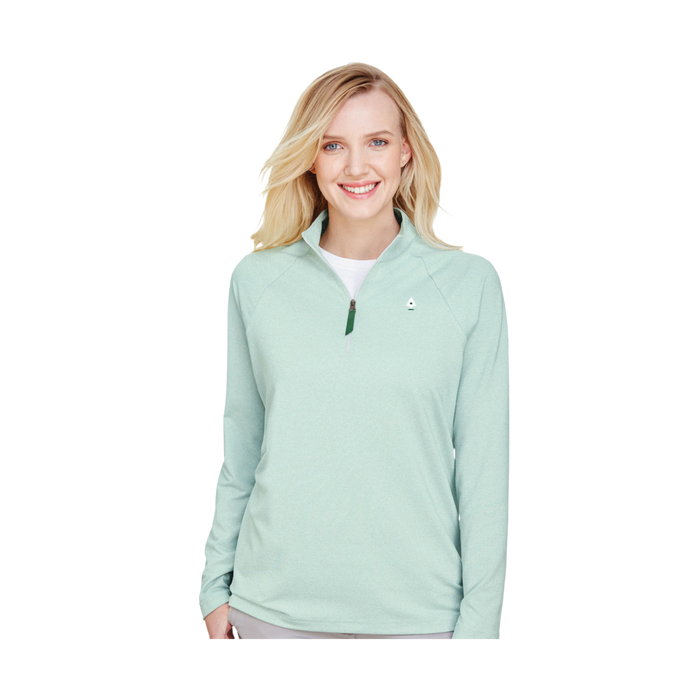 Ladies UV Protection Micro-Stripe 1/4 Zip