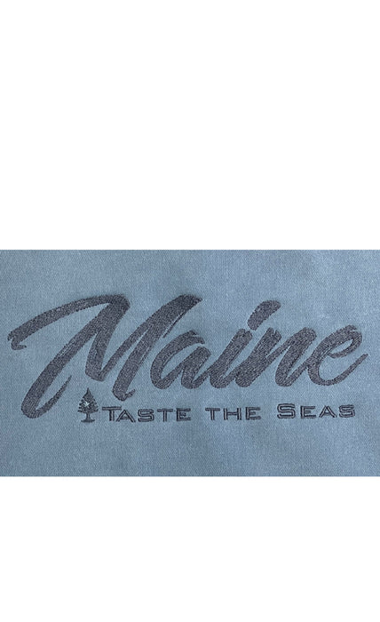 Maine 'Taste The Seas' Embroidered Crew Sweatshirt - Light Blue