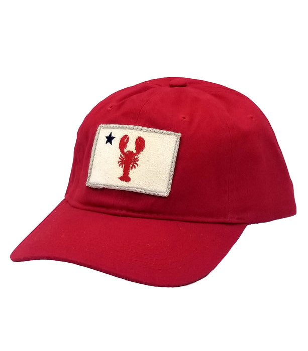 Maine Flag Lobster Brushed Twill Hat-Red