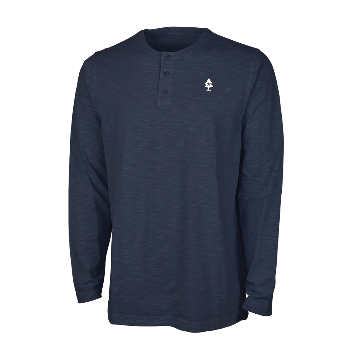 Men's Slub Knit Henley Navy — ROGUE LIFE MAINE
