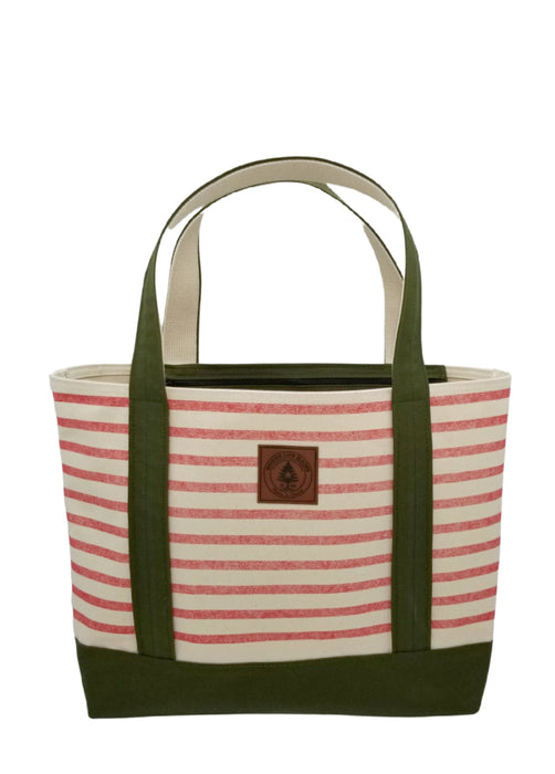 Rogue's Red Striped Large Tote Bag - Moss