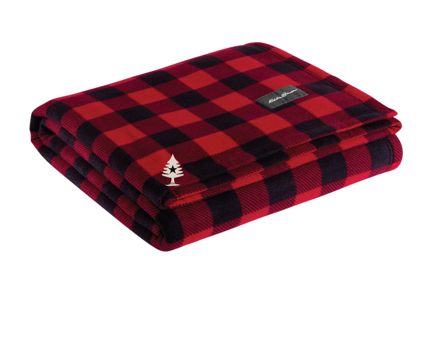 Plush Eddie Bauer Buffalo Plaid Fleece Blanket ROGUE LIFE MAINE