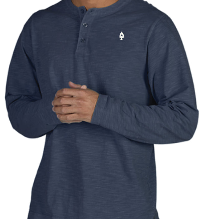 Men's Slub Knit Henley - Navy